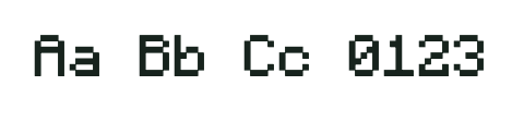 Monocraft TTF font preview showing Aa Bb Cc 0123